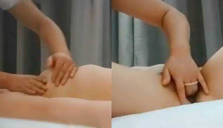 Ladies SPA (textbook-style dialogue) can't stand the technician's teasing and the lady falls