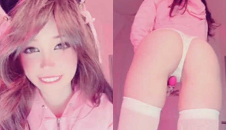 Belle Delphine-A cute pink kitten is about to start masturbating in front of you. Onlyfans video leaked